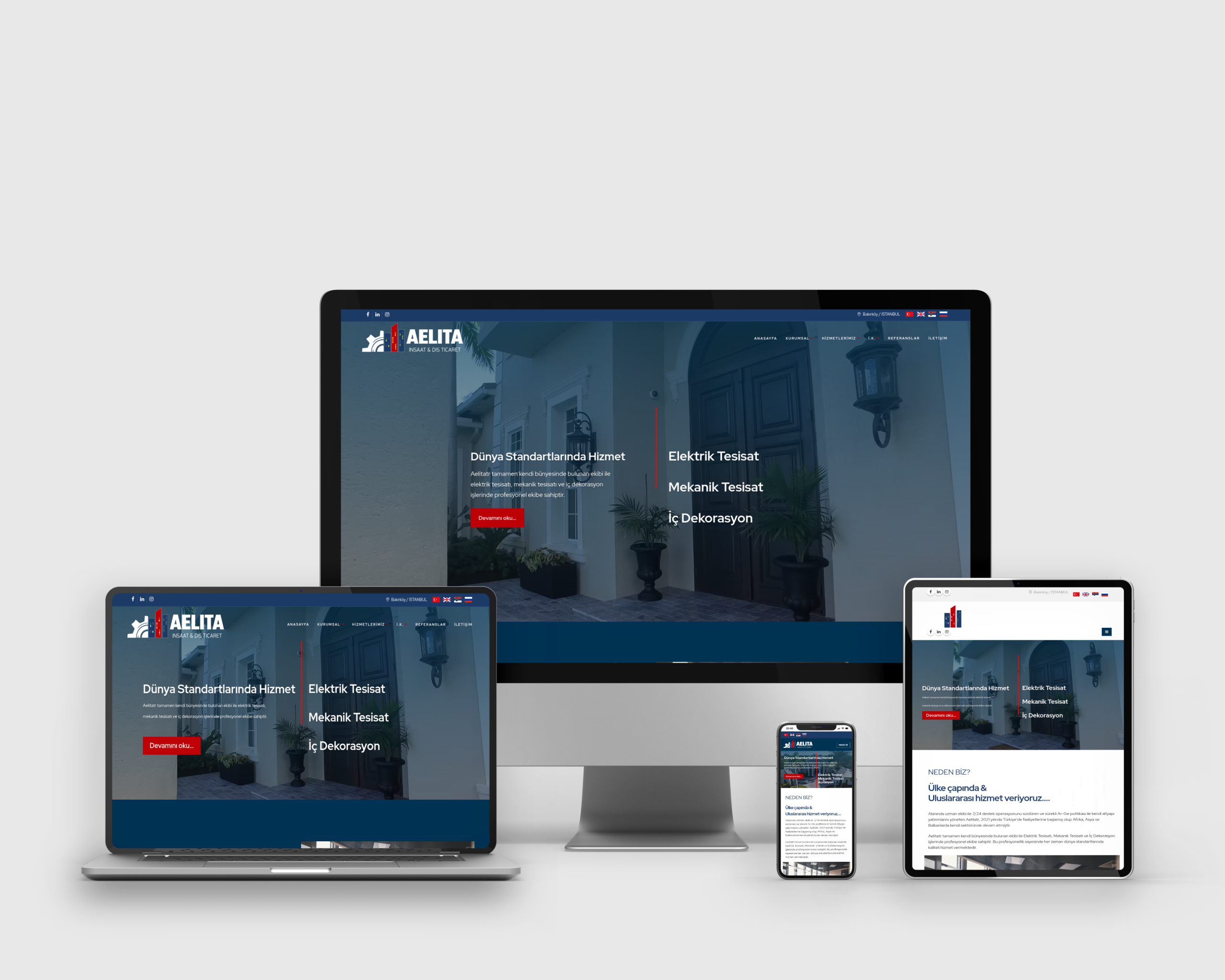 AELITA İnşaat ve Dış Ticaret - Kurumsal Web Site Tasarımı