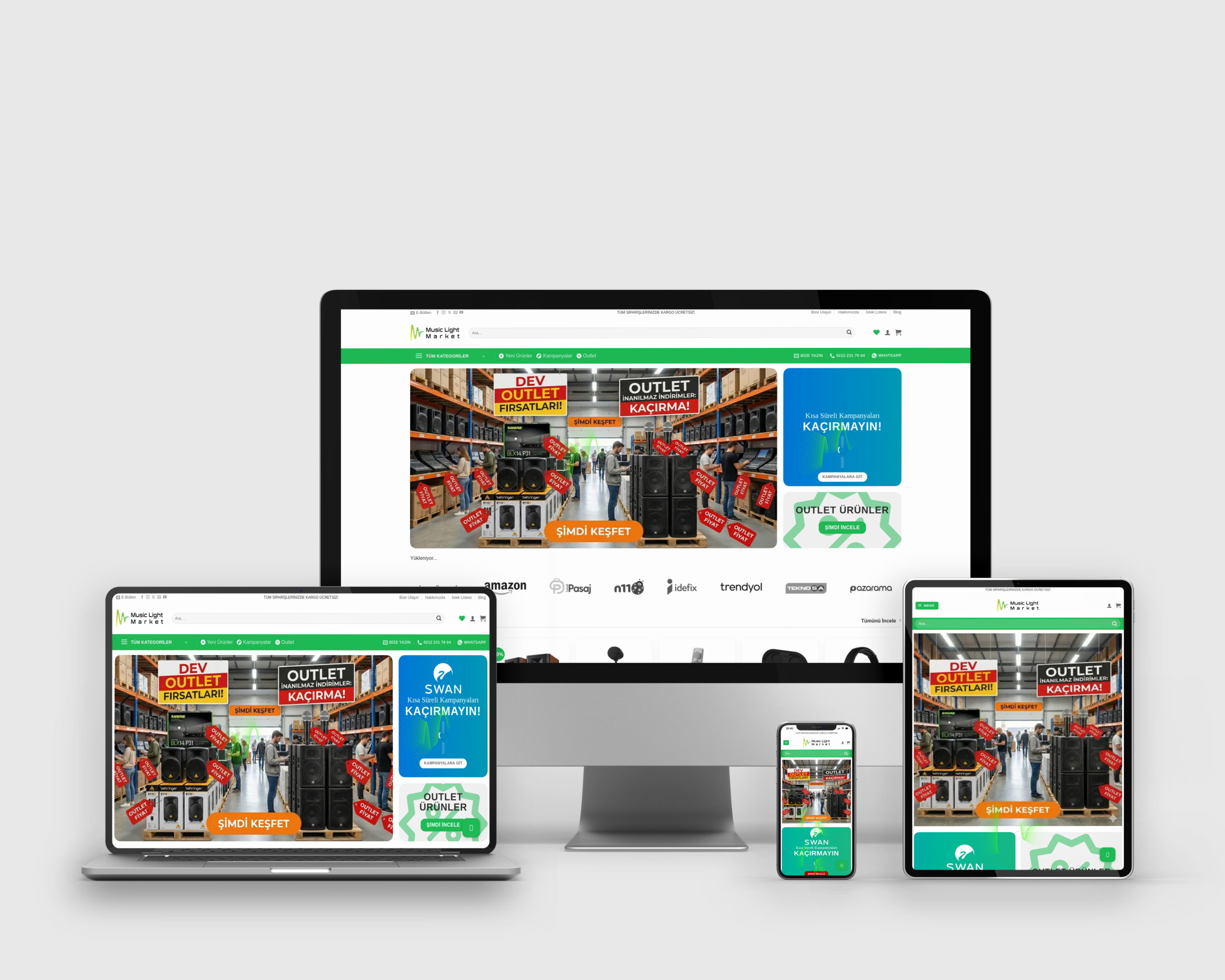 Music Light Market - e-Ticaret Site Tasarımı